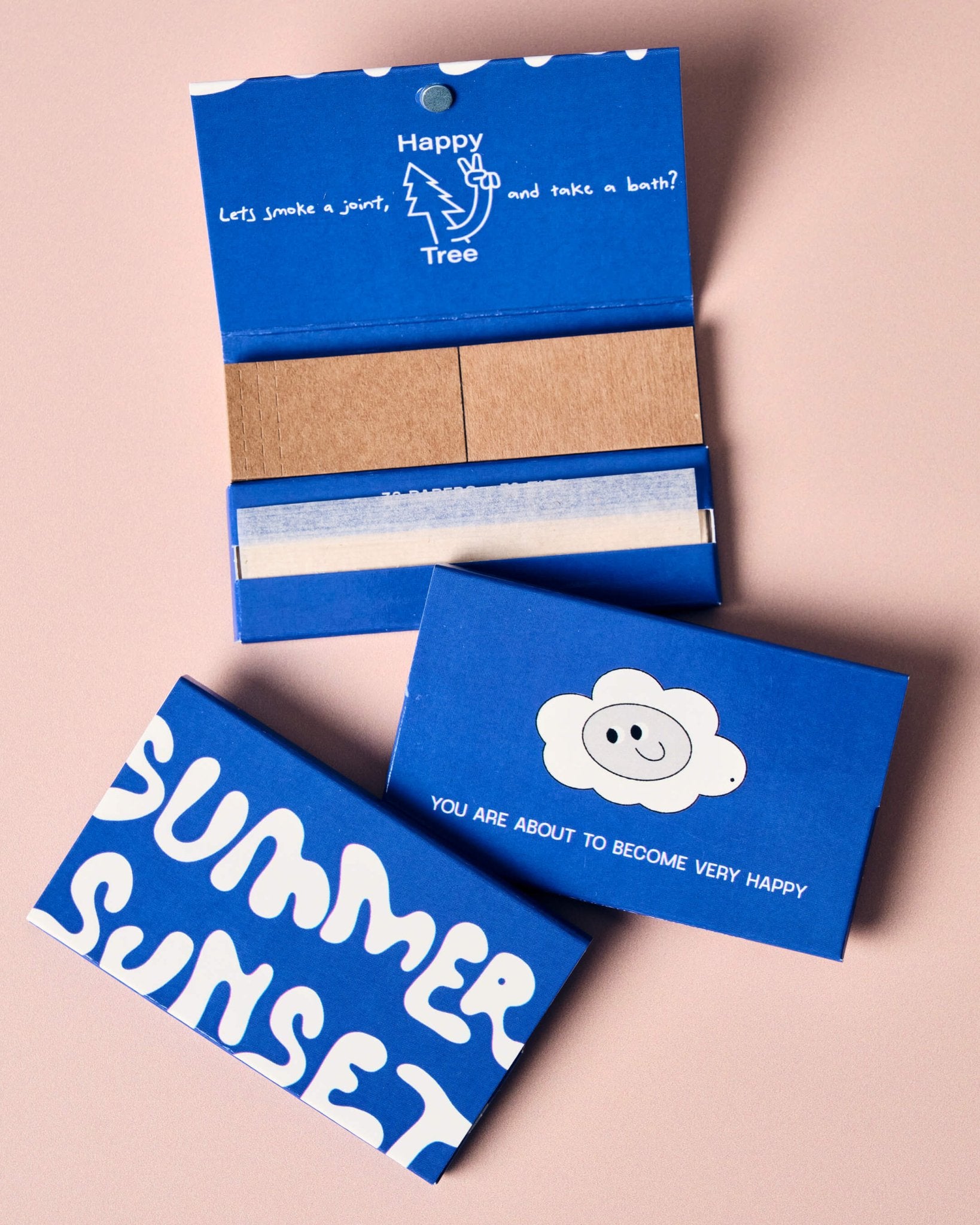 BLUE ROLLING PAPER KIT (with tips) - Summer Sunset -Blue Packaging - Hemp Paper