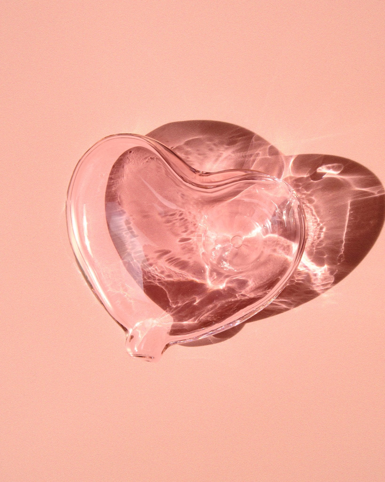 BUBBLE HEART PIPE - Summer Sunset - pink heart shape glass pipe