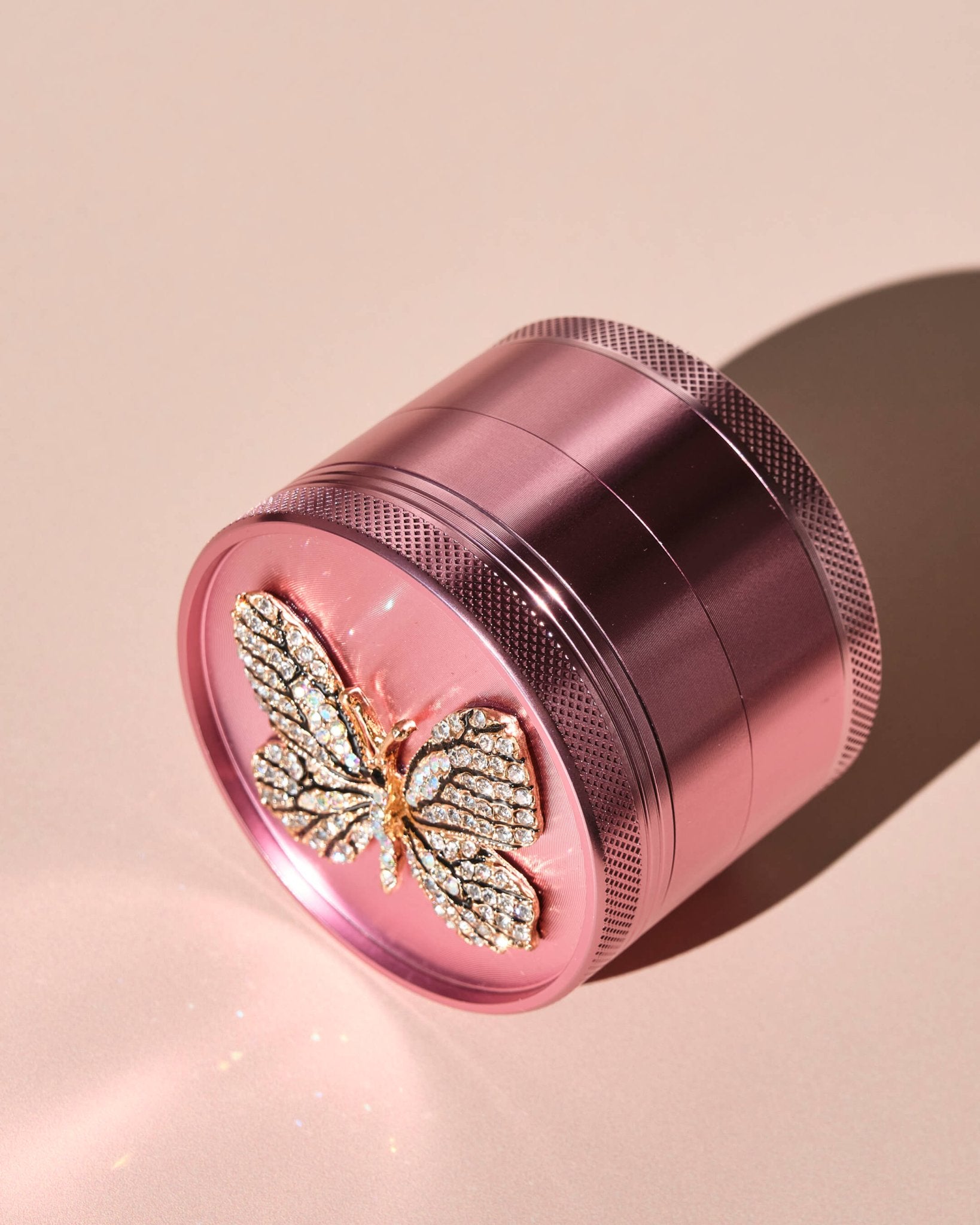 GORGEOUS BUTTERFLY GRINDER - Summer Sunset -Sparkling Pink Herb Crusher