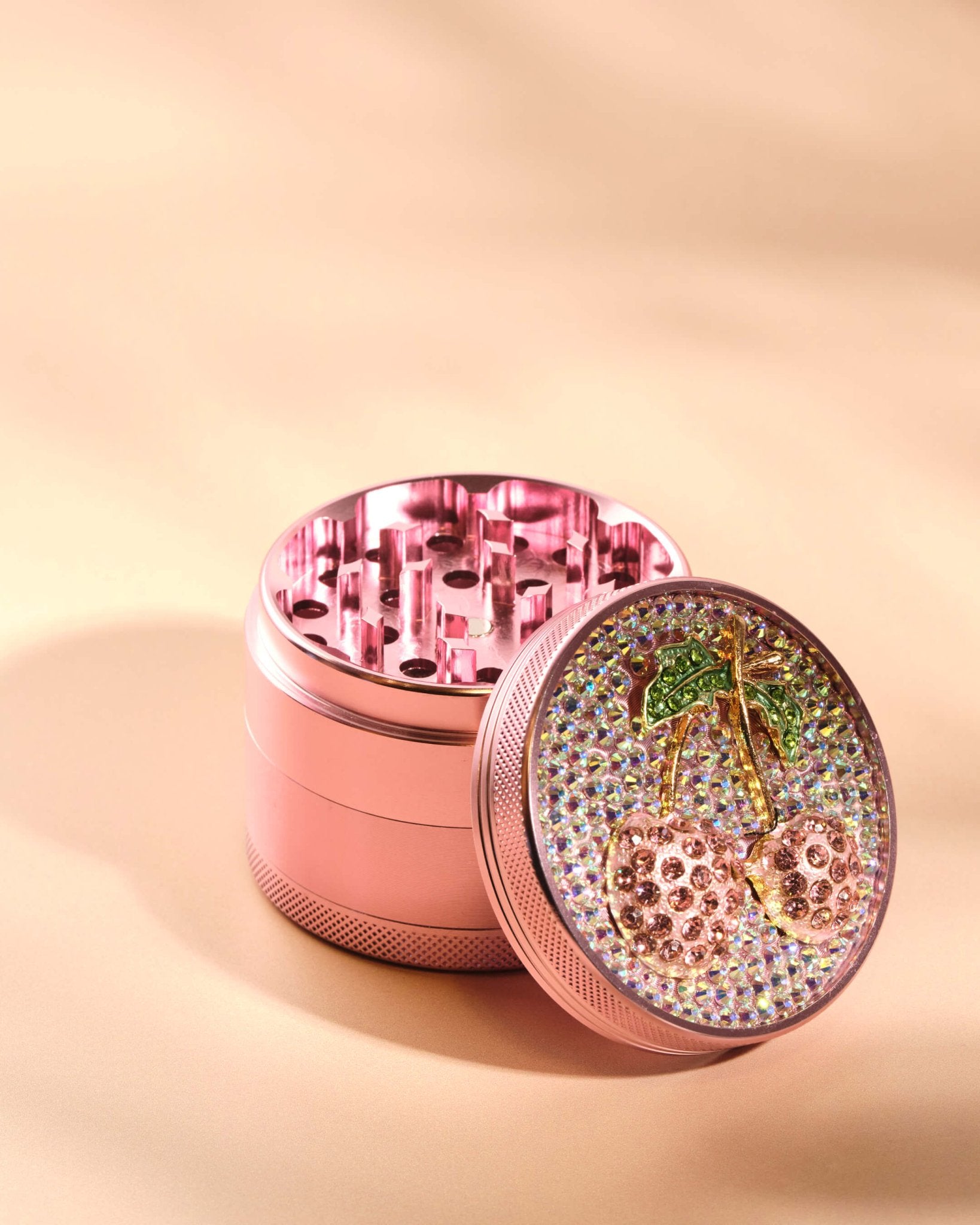 GORGEOUS CHERRY GRINDER - Summer Sunset - Gem decorated herb grinder