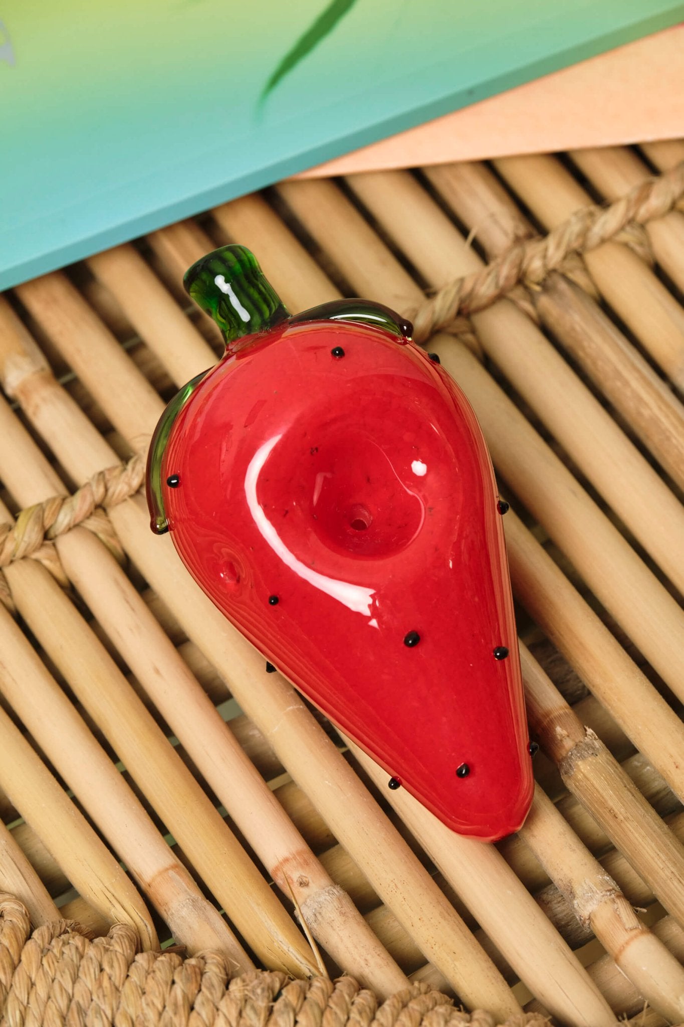 STRAWBERRY PIPE - Summer Sunset - strawberry shaped glass pipe